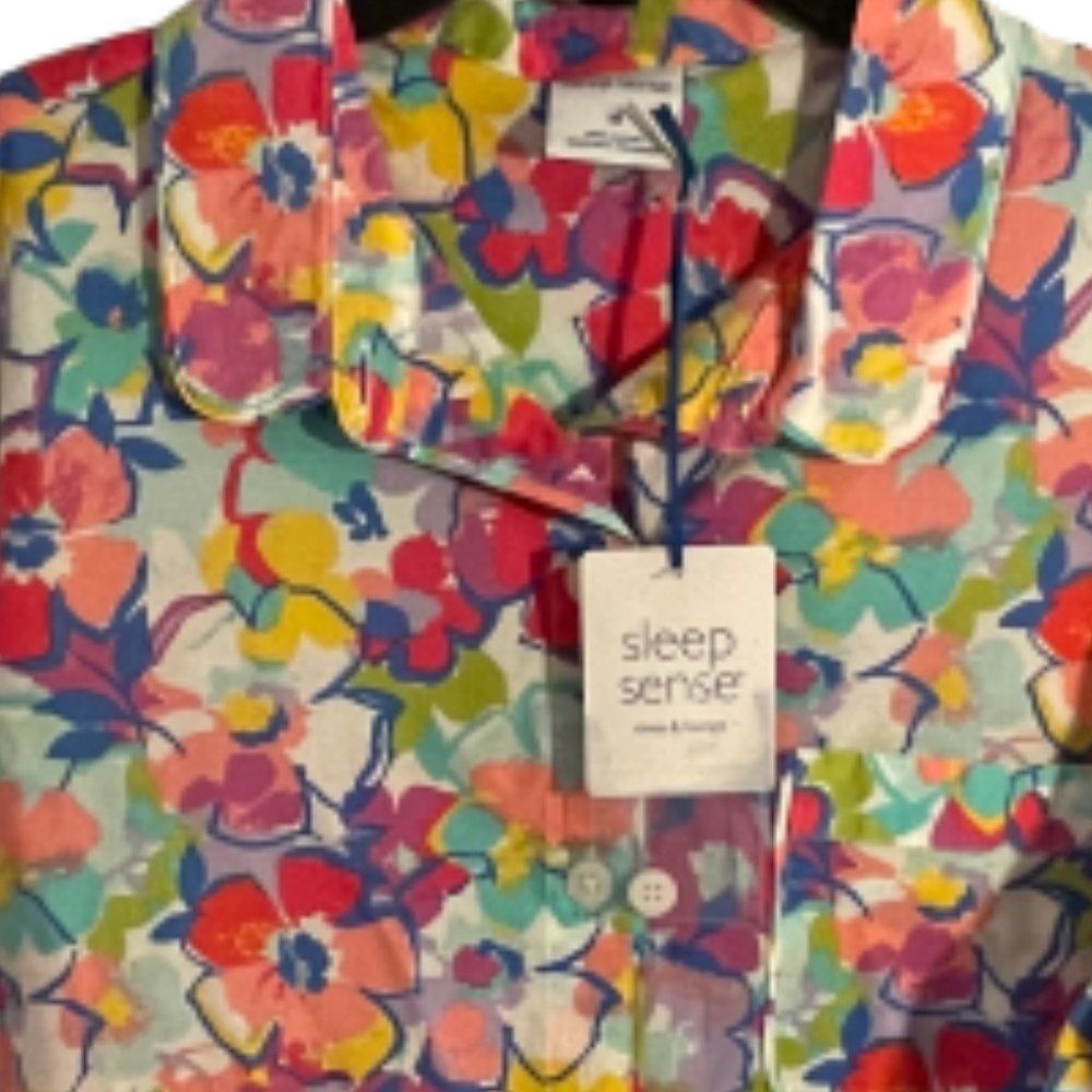 🆕Sleep Sense Floral Pajama Top size M - Picture 7 of 7